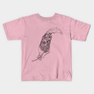 Feather design with paisley Kids T-Shirt